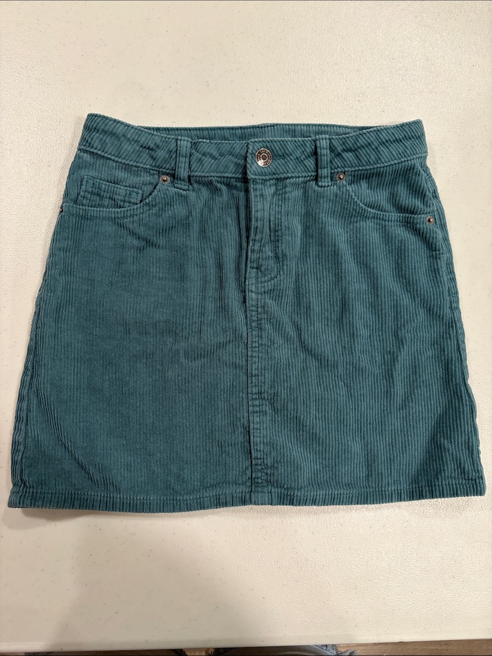 Girls Green Curduroy Skirt
